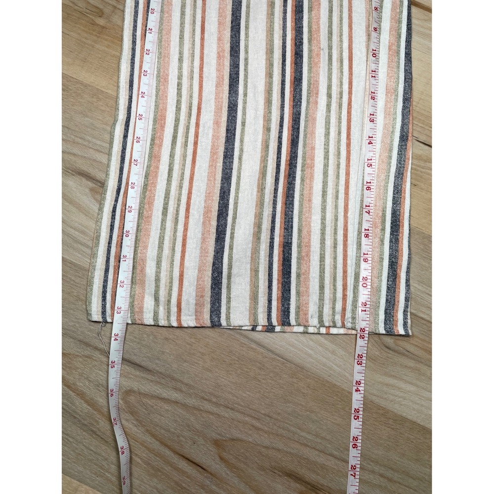 Stradivarius Linen Blend Striped Wide Leg Culotte Pants High Waist Size 4 - Picture 11 of 13